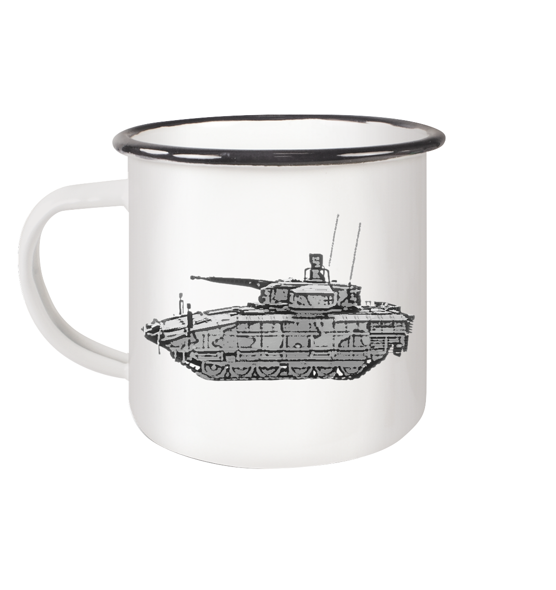 out of the darkness 1.1 - Emaille Tasse (Black)