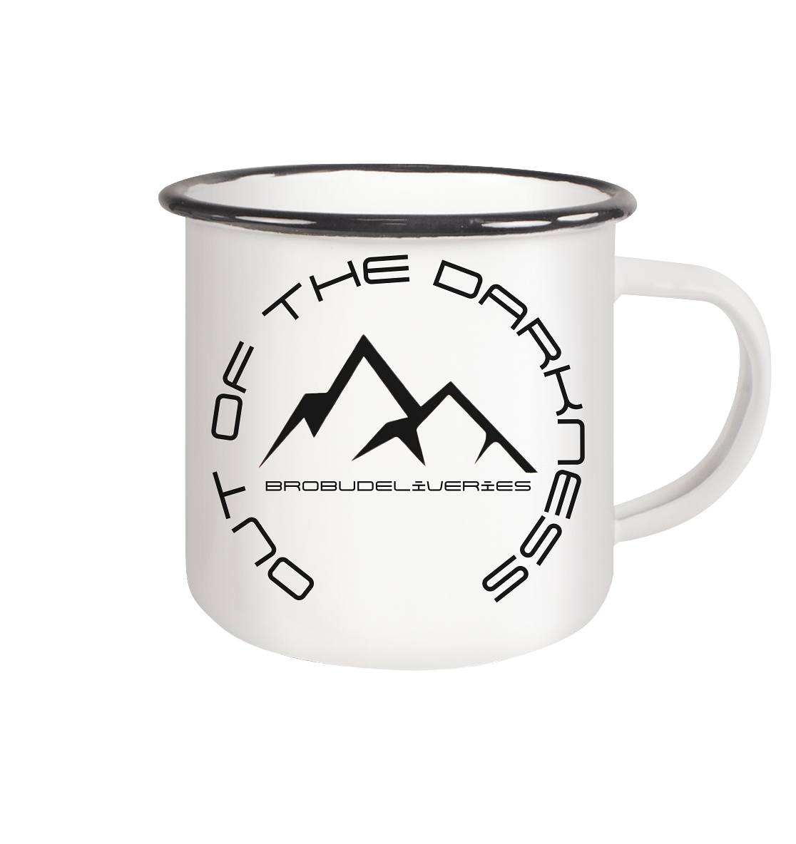 out of the darkness 1.1 - Emaille Tasse (Black)