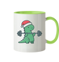Dino Sport Weihnachten - Tasse zweifarbig